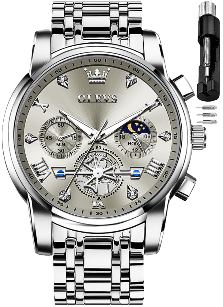 Reloj Olevs Diamond Chronograph Quartz De Acero Inoxidable Para Hombre - Venta Internacional.