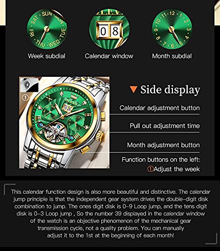 Foto 6 pulgar | Reloj Olevs Skeleton Automático Para Hombre, 5 Manecillas, De Acero Inoxidable - Venta Internacional.