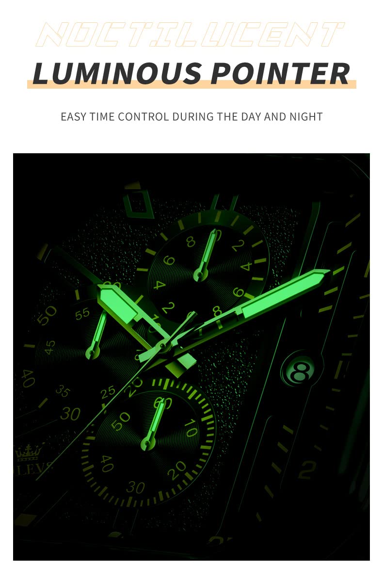 Foto 7 pulgar | Reloj Olevs Square Chronograph Fashion Business Para Hombre - Venta Internacional.