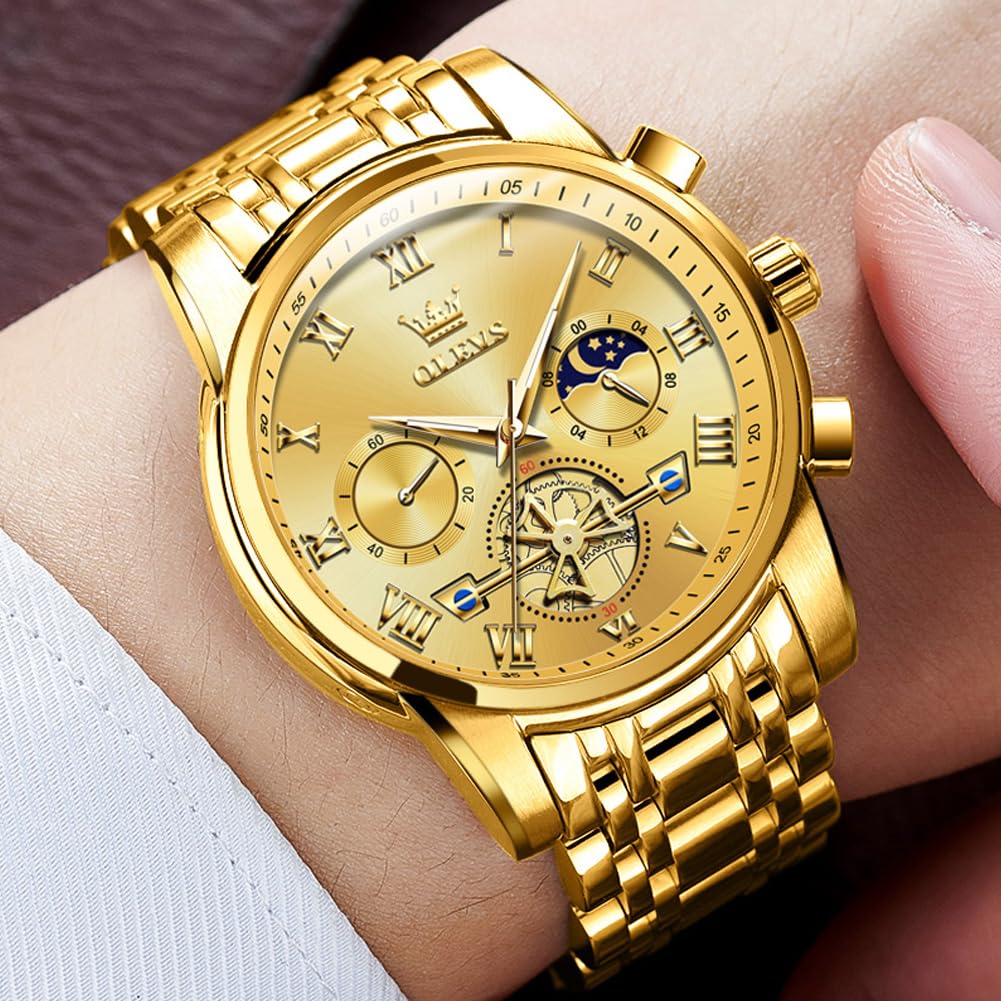 Foto 2 | Reloj De Pulsera Olevs Chronograph Quartz De Acero Inoxidable Para Hombre - Venta Internacional.