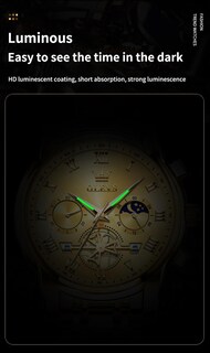 Foto 7 | Reloj De Pulsera Olevs Chronograph Quartz De Acero Inoxidable Para Hombre - Venta Internacional.