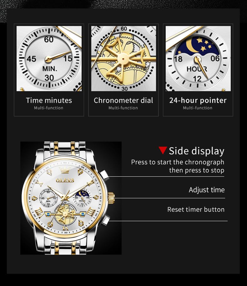 Foto 5 pulgar | Reloj Olevs Chronograph Business Dress Quartz Para Hombre - Venta Internacional.