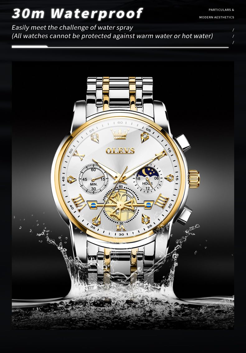 Foto 7 pulgar | Reloj Olevs Chronograph Business Dress Quartz Para Hombre - Venta Internacional.