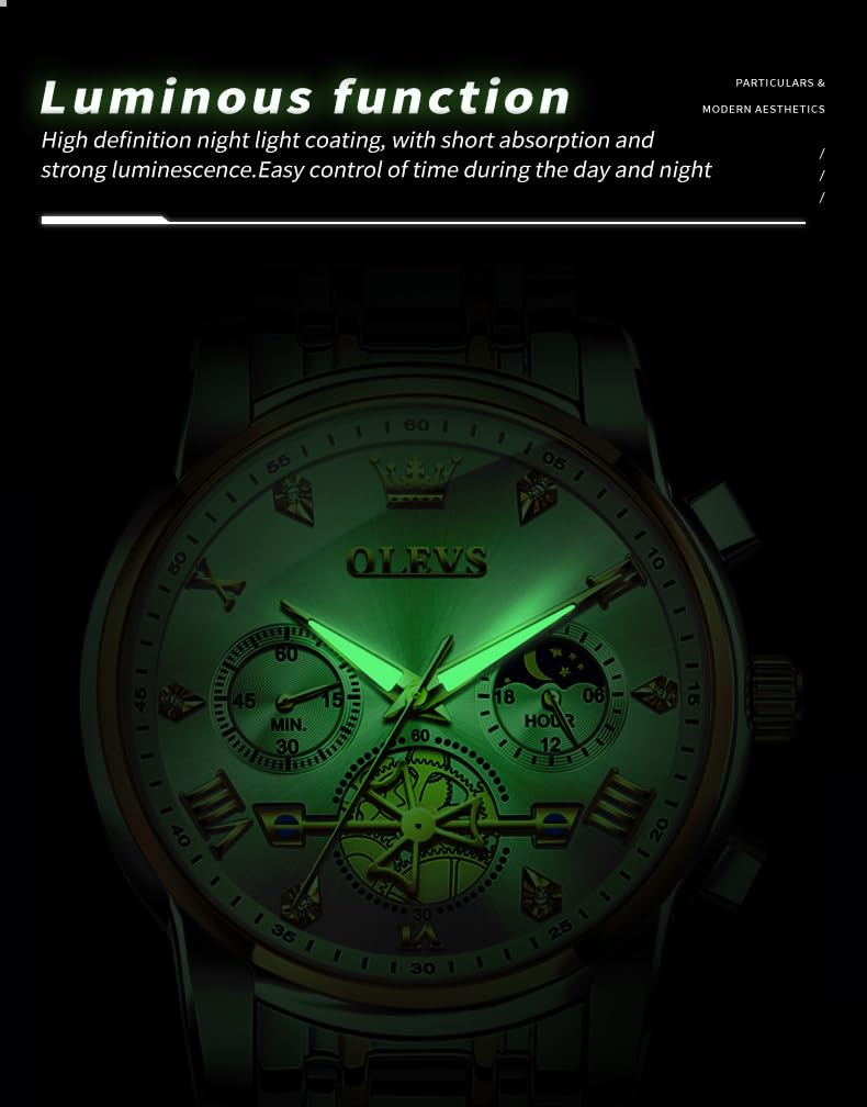 Foto 8 pulgar | Reloj Olevs Chronograph Business Dress Quartz Para Hombre - Venta Internacional.