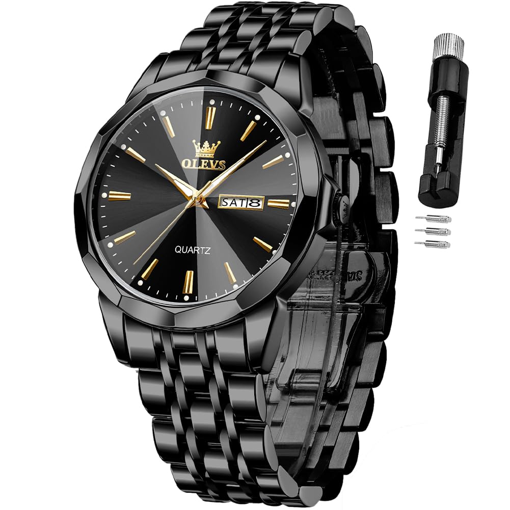 Vestido De Negocios Minimalista Negro Watch Olevs Para Hombre - Venta Internacional.