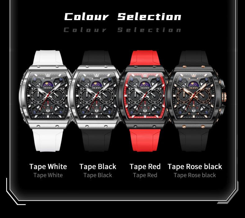 Foto 7 pulgar | Reloj Olevs Square Military Sport Impermeable Para Hombre De 44 Mm - Venta Internacional.