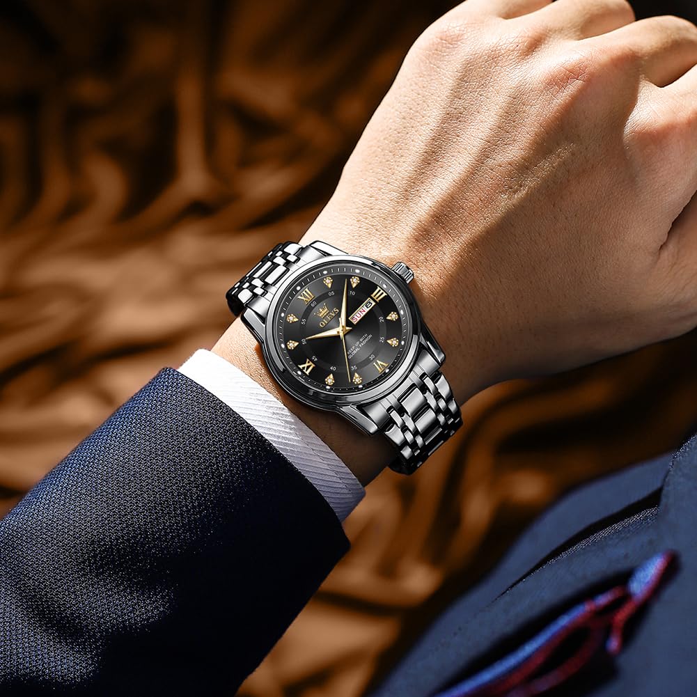 Foto 3 pulgar | Reloj Olevs Black Luxury Dress Analog Quartz Para Hombre - Venta Internacional.