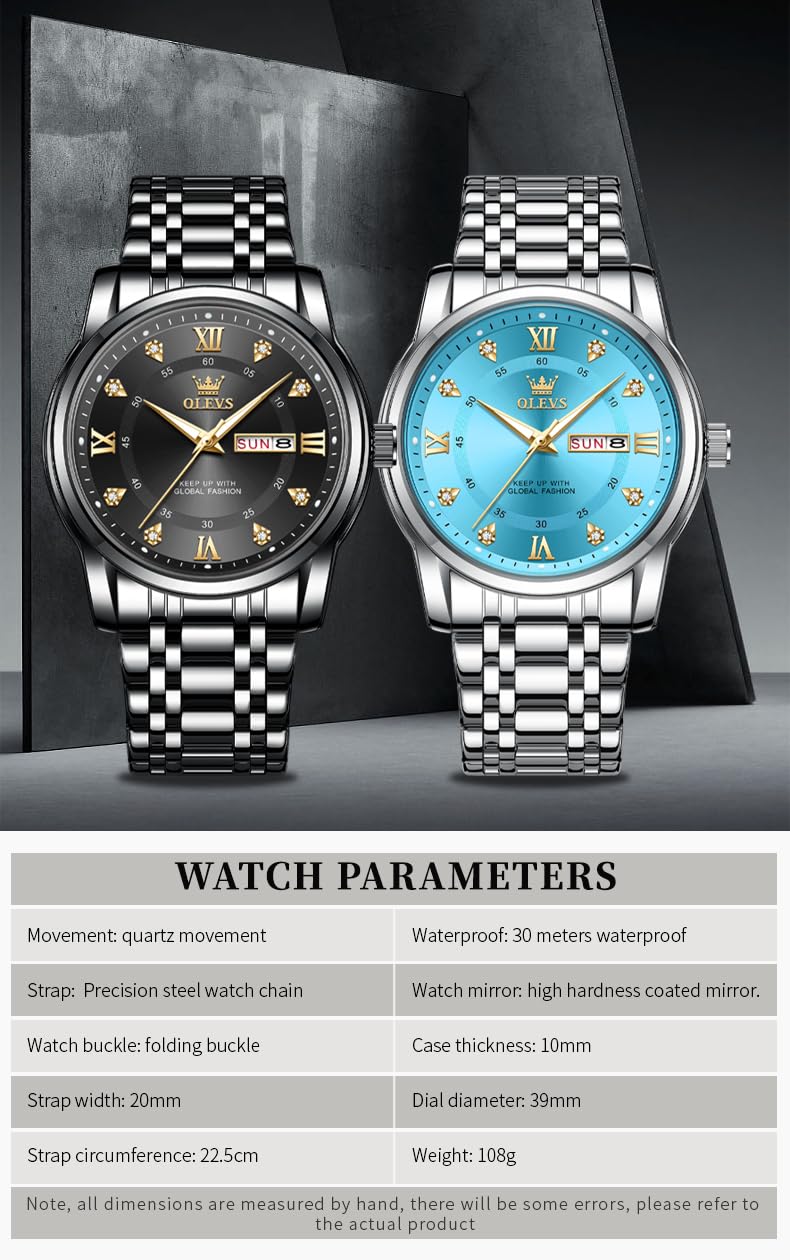 Foto 7 pulgar | Reloj Olevs Black Luxury Dress Analog Quartz Para Hombre - Venta Internacional.