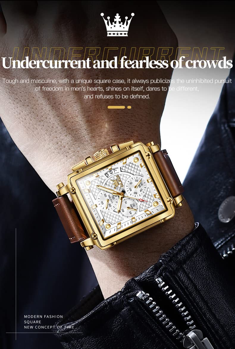 Foto 3 pulgar | Reloj Olevs Square Chronograph Fashion Business Para Hombre - Venta Internacional.
