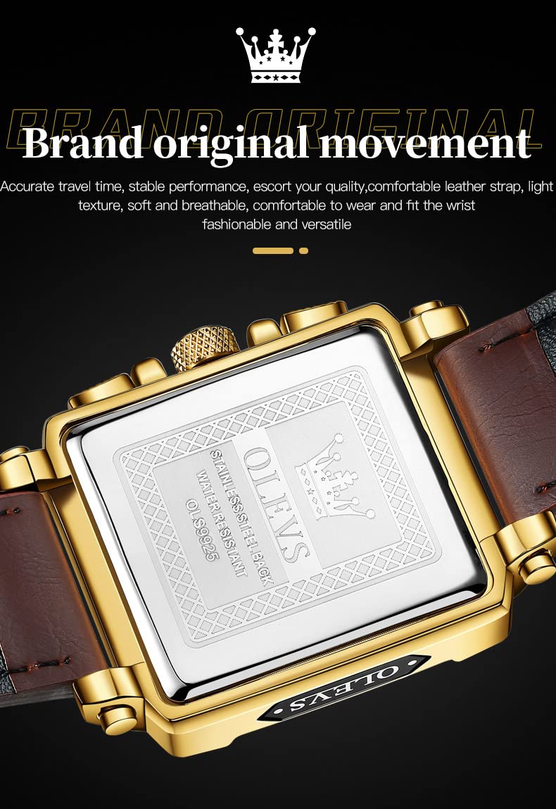 Foto 6 pulgar | Reloj Olevs Square Chronograph Fashion Business Para Hombre - Venta Internacional.