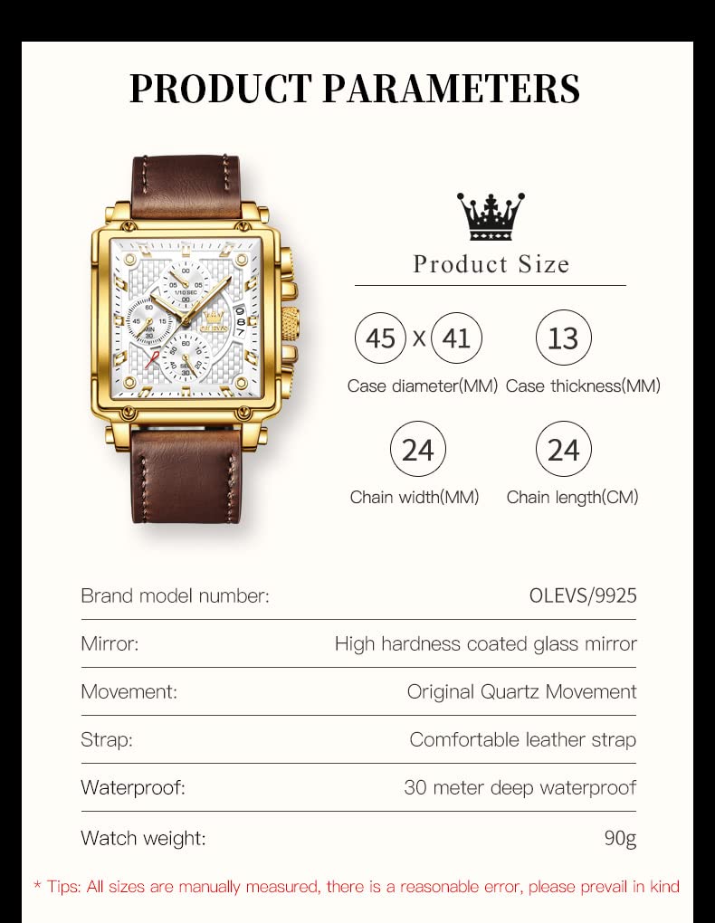 Foto 7 pulgar | Reloj Olevs Square Chronograph Fashion Business Para Hombre - Venta Internacional.