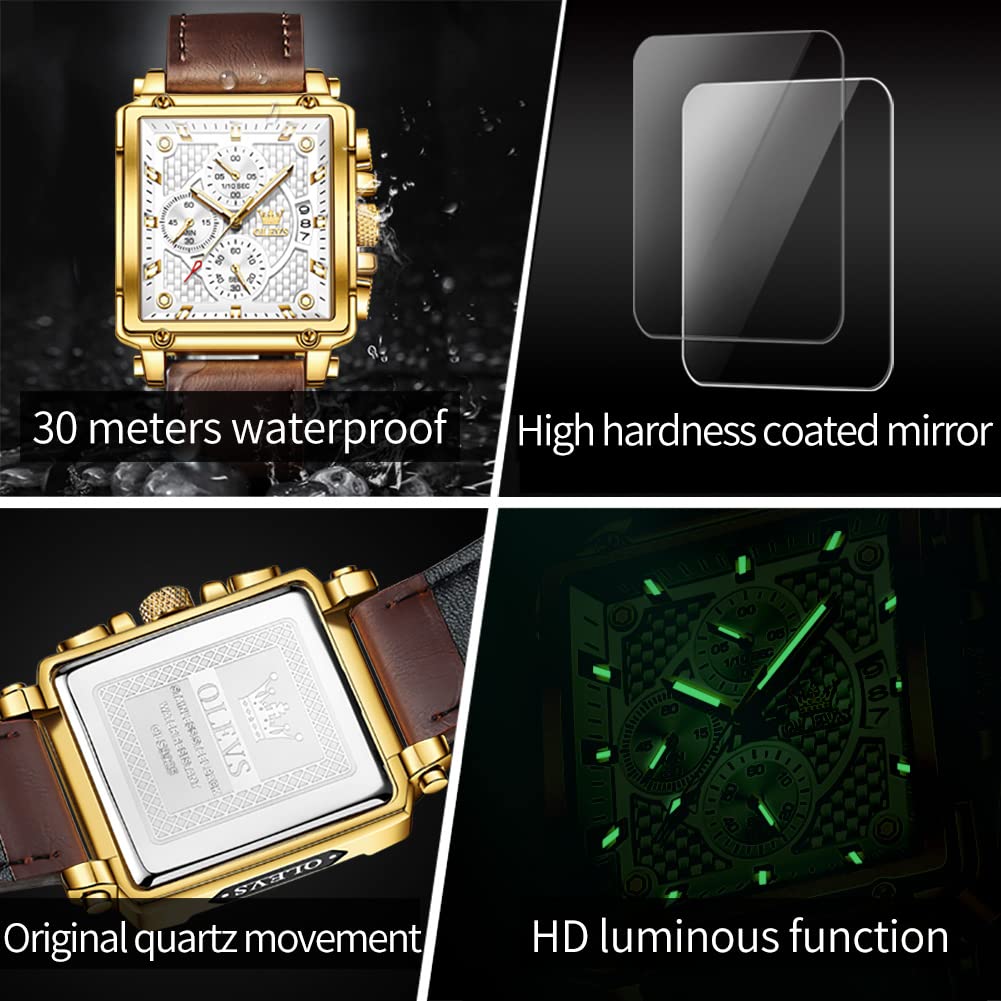 Foto 8 pulgar | Reloj Olevs Square Chronograph Fashion Business Para Hombre - Venta Internacional.