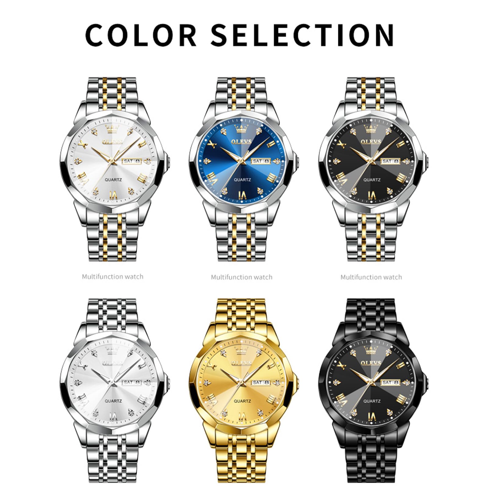 Foto 7 pulgar | Reloj Olevs Silver Para Hombre Con Fecha De Acero Inoxidable Impermeable - Venta Internacional.