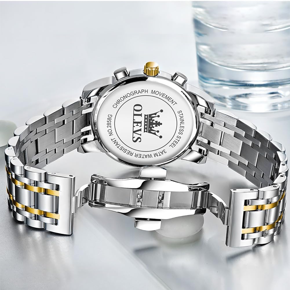Foto 3 pulgar | Reloj Olevs Silver Fashion De Acero Inoxidable Para Hombre - Venta Internacional.