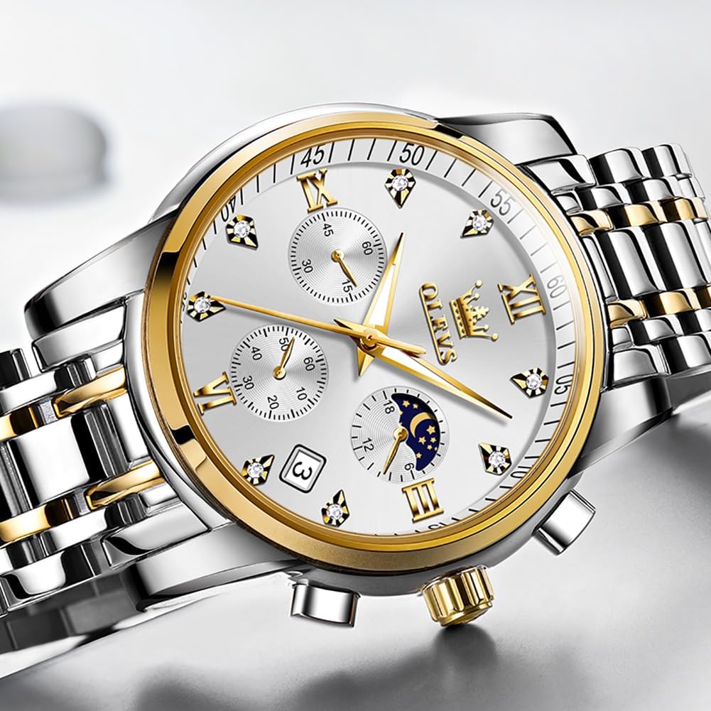 Foto 4 pulgar | Reloj Olevs Silver Fashion De Acero Inoxidable Para Hombre - Venta Internacional.