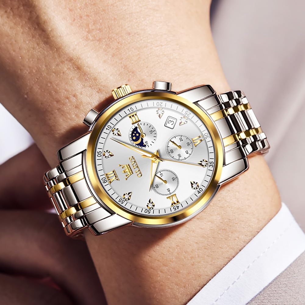 Foto 8 pulgar | Reloj Olevs Silver Fashion De Acero Inoxidable Para Hombre - Venta Internacional.