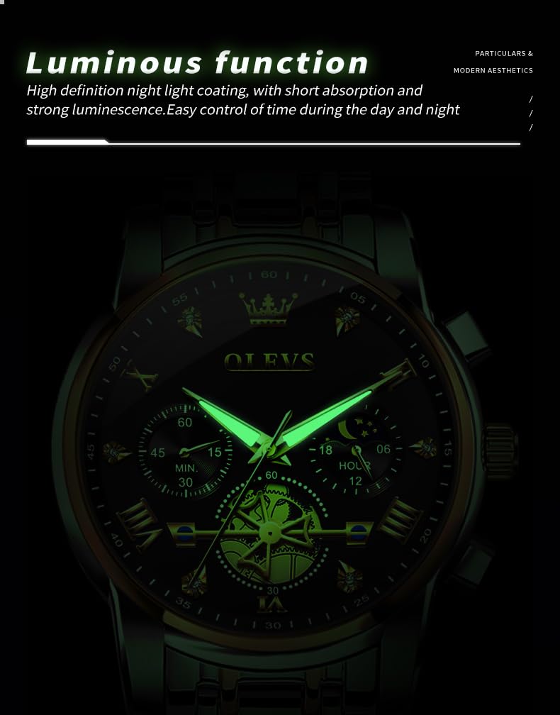 Foto 5 pulgar | Reloj Olevs Diamond Business Dress Quartz Para Hombre, Acero Inoxidable - Venta Internacional.