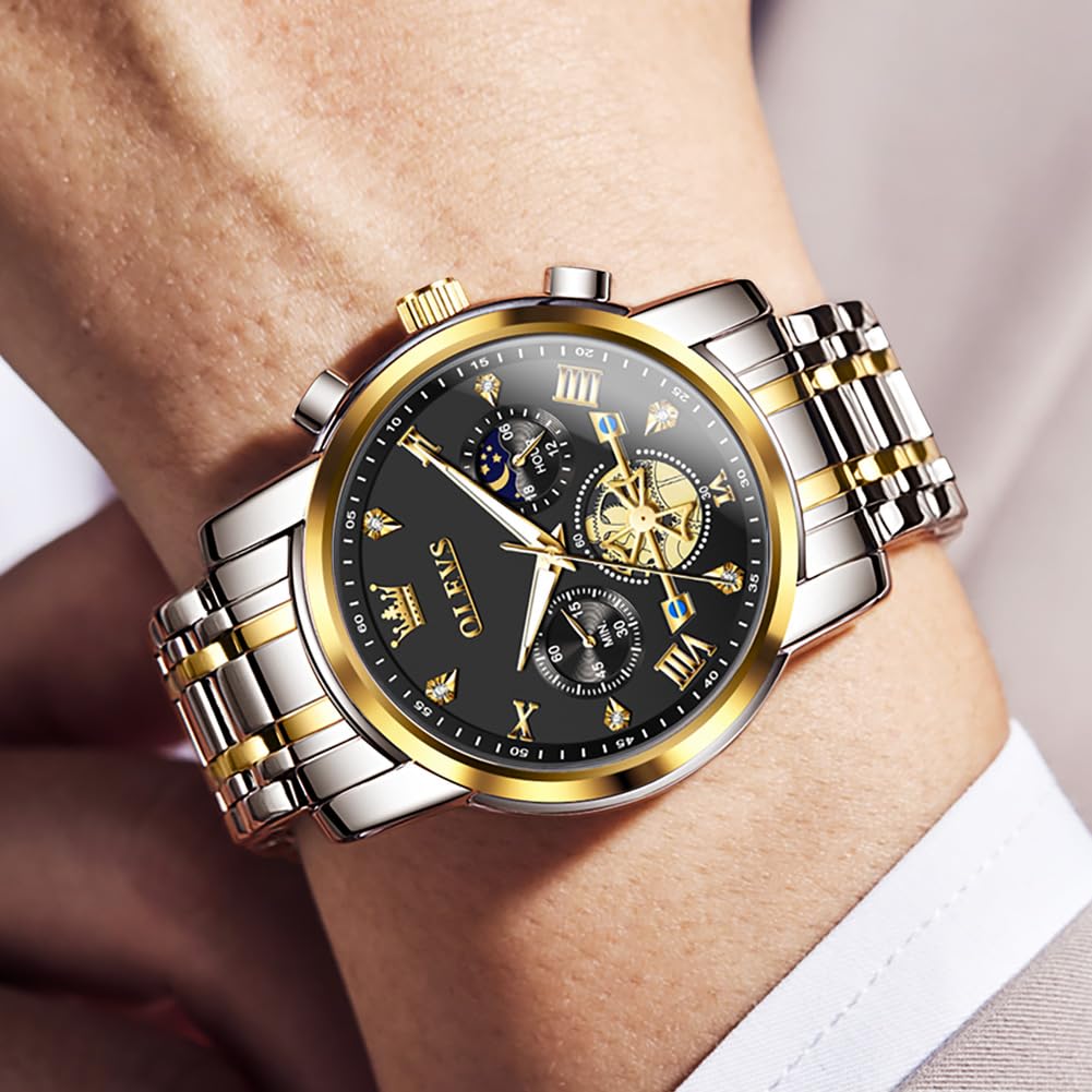 Foto 7 pulgar | Reloj Olevs Diamond Business Dress Quartz Para Hombre, Acero Inoxidable - Venta Internacional.