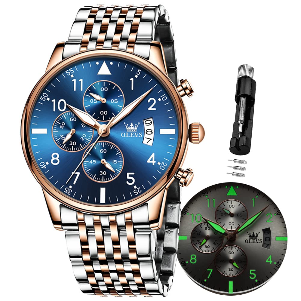 Reloj De Pulsera Olevs Chronograph Business Dress Quartz Para Hombre - Venta Internacional.