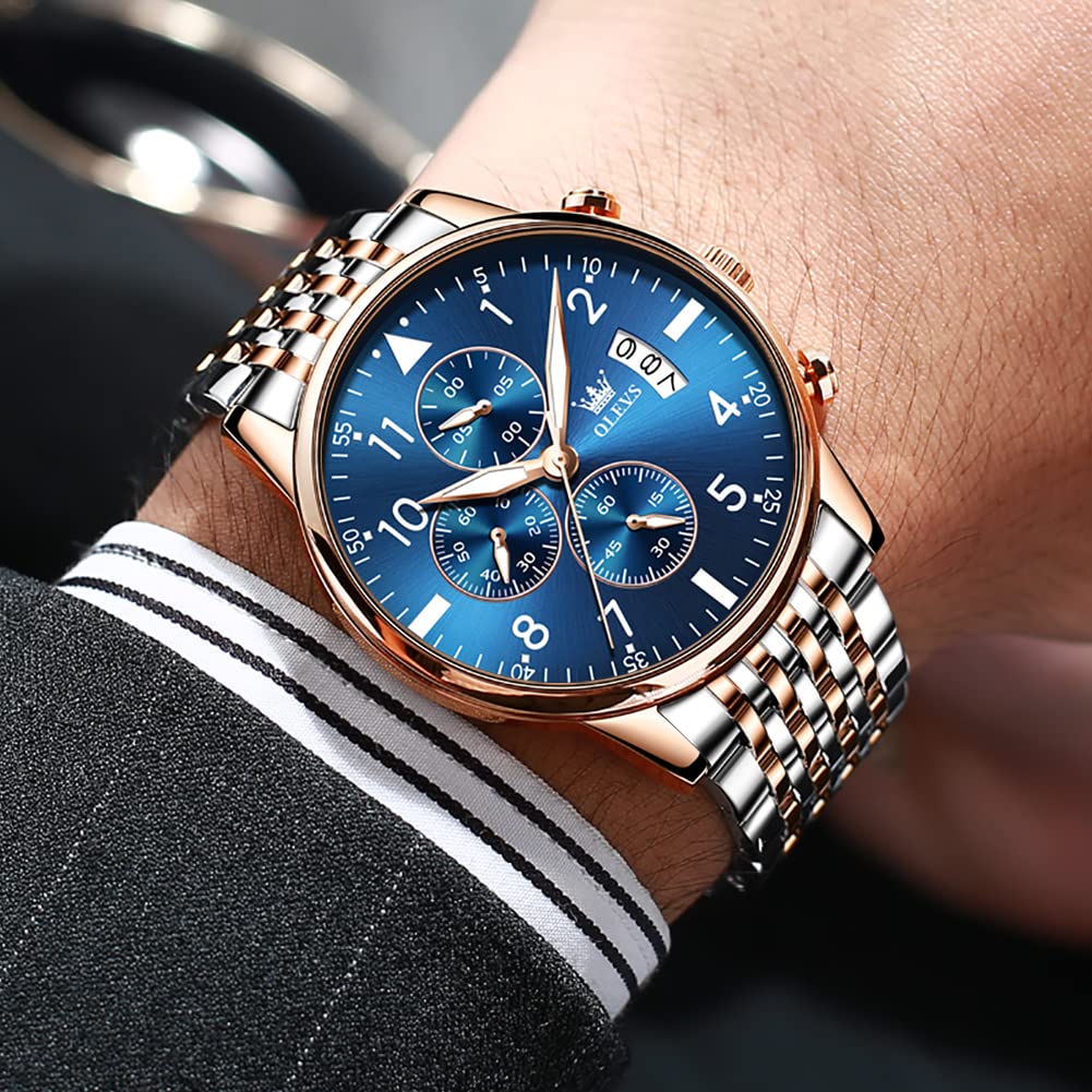 Foto 3 pulgar | Reloj De Pulsera Olevs Chronograph Business Dress Quartz Para Hombre - Venta Internacional.