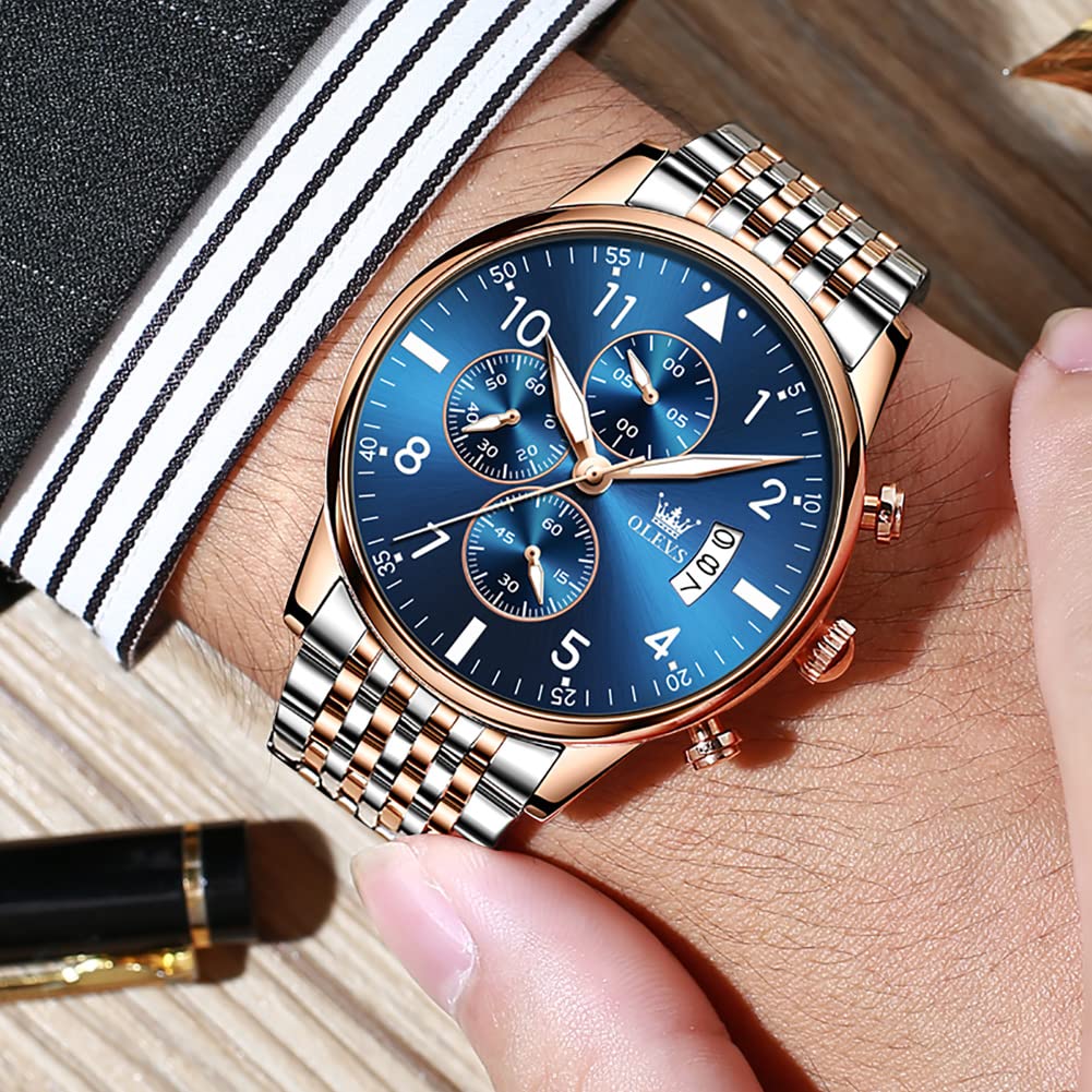 Foto 6 pulgar | Reloj De Pulsera Olevs Chronograph Business Dress Quartz Para Hombre - Venta Internacional.