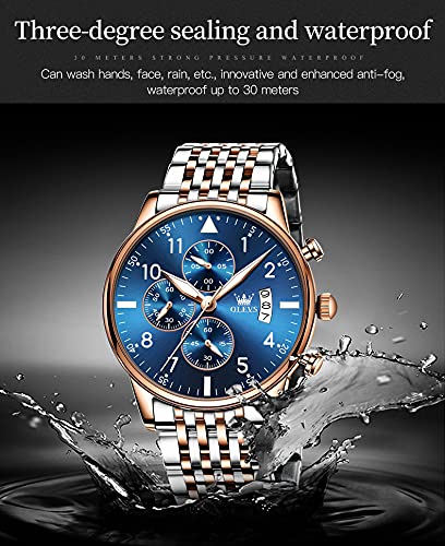 Foto 8 pulgar | Reloj De Pulsera Olevs Chronograph Business Dress Quartz Para Hombre - Venta Internacional.