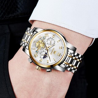 Foto 2 | Reloj De Pulsera Olevs Chronograph Quartz De Acero Inoxidable Para Hombre - Venta Internacional.