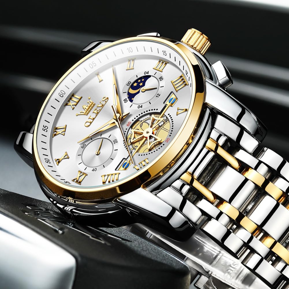 Foto 4 | Reloj De Pulsera Olevs Chronograph Quartz De Acero Inoxidable Para Hombre - Venta Internacional.