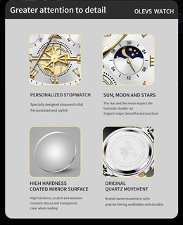 Foto 6 | Reloj De Pulsera Olevs Chronograph Quartz De Acero Inoxidable Para Hombre - Venta Internacional.
