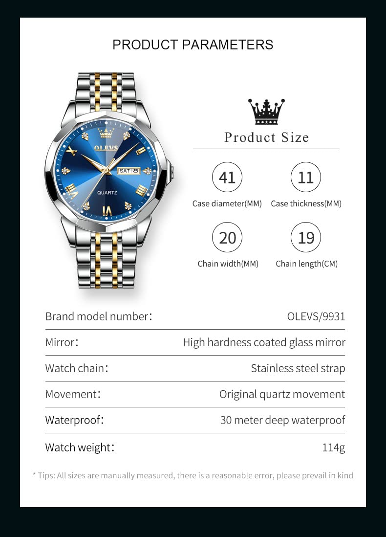 Foto 7 pulgar | Reloj Olevs Business Dress Diamond Analog Quartz Para Hombre - Venta Internacional.