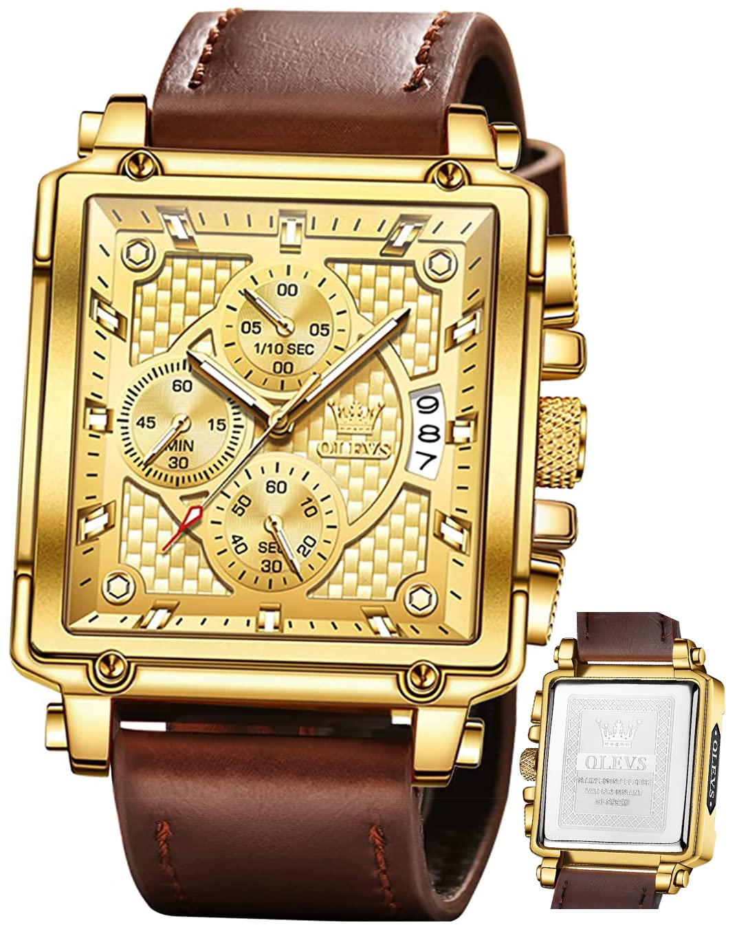 Foto 1 | Reloj Olevs Square Chronograph Fashion Business Para Hombre - Venta Internacional.