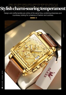 Foto 4 | Reloj Olevs Square Chronograph Fashion Business Para Hombre - Venta Internacional.