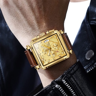 Foto 5 | Reloj Olevs Square Chronograph Fashion Business Para Hombre - Venta Internacional.