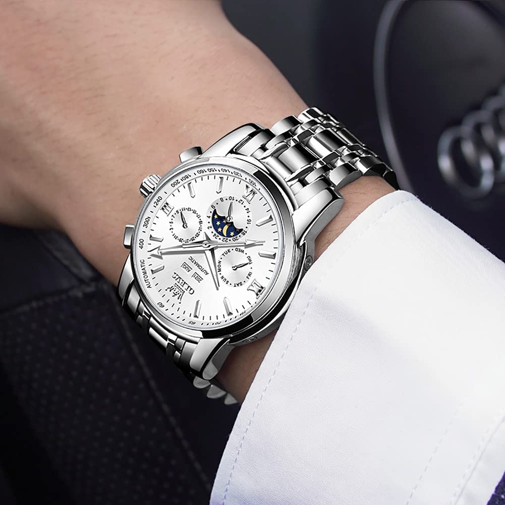Foto 5 pulgar | Reloj Olevs Automatic Auto Winding Moon Phase Para Hombre - Venta Internacional.