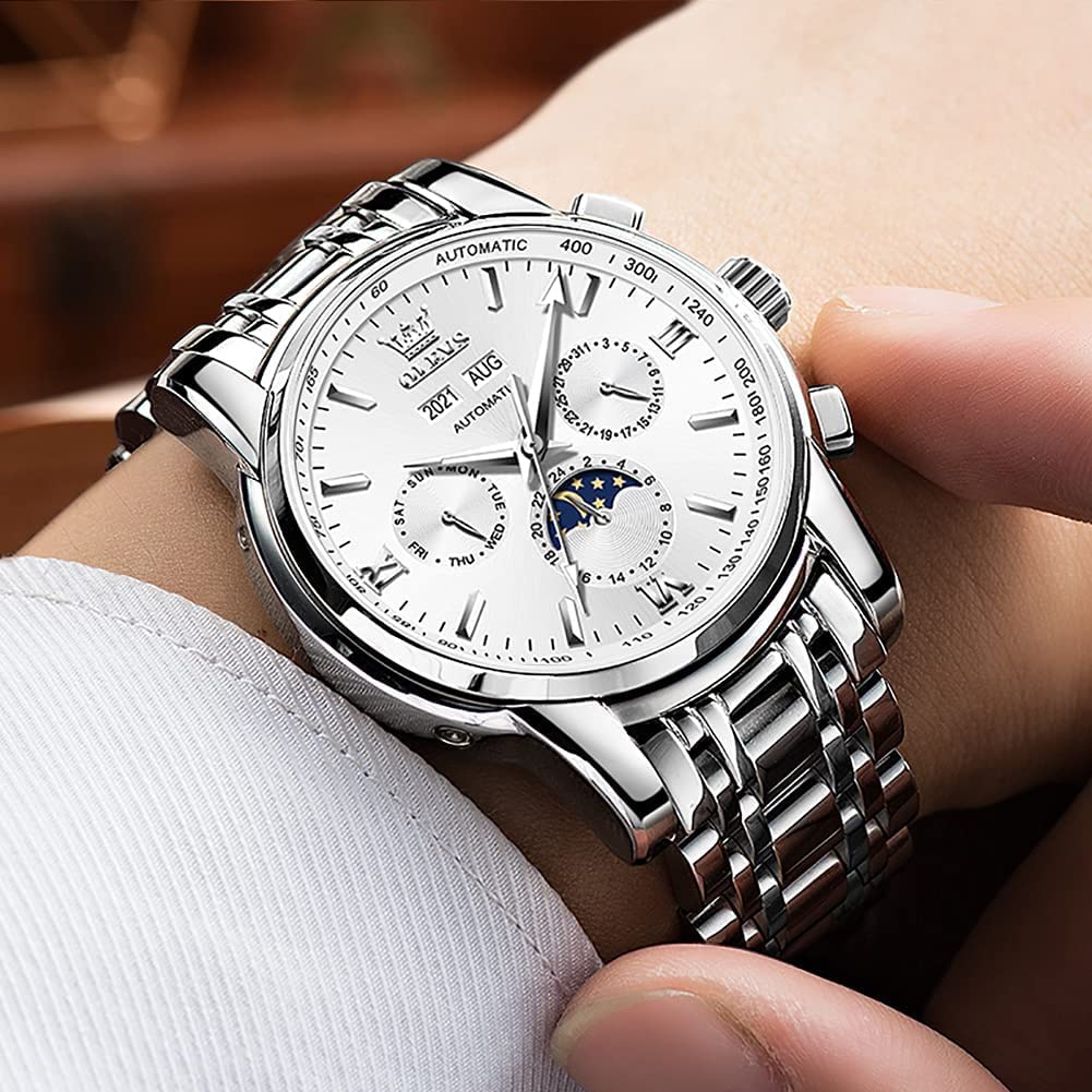 Foto 6 pulgar | Reloj Olevs Automatic Auto Winding Moon Phase Para Hombre - Venta Internacional.