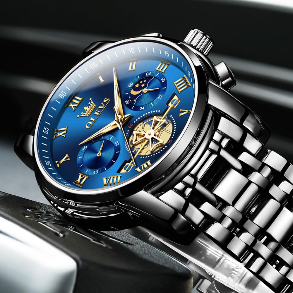 Foto 4 pulgar | Reloj De Pulsera Olevs Chronograph Quartz De Acero Inoxidable Para Hombre - Venta Internacional.