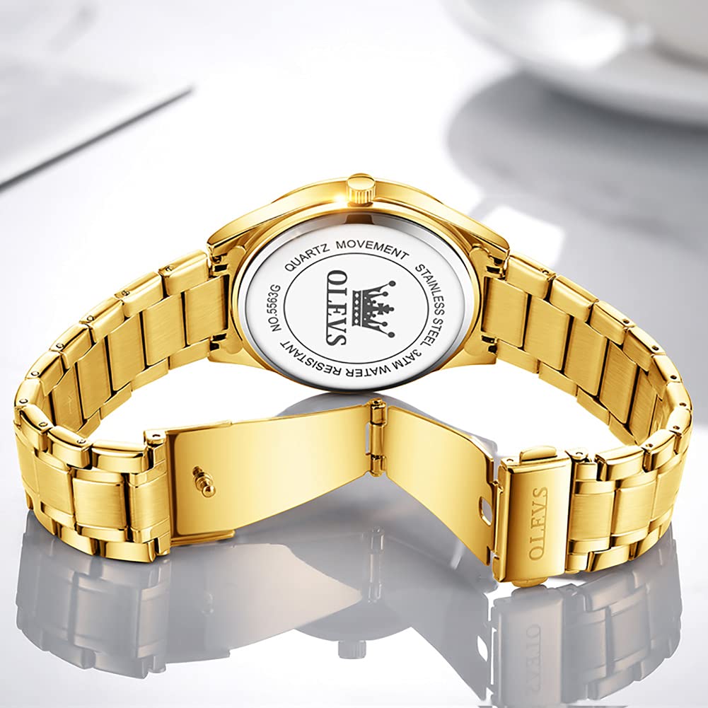 Foto 8 pulgar | Reloj Olevs Waterpro Para Hombre, Analógico, Cuarzo Dorado, Acero Inoxidable - Venta Internacional.