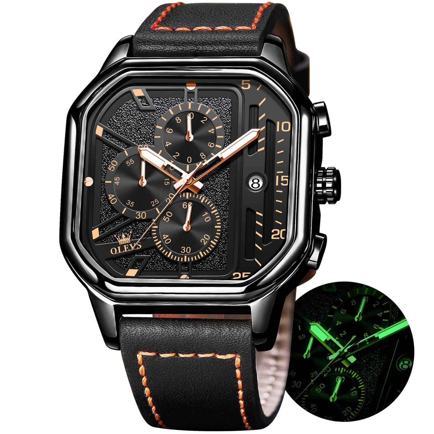Reloj Olevs Square Chronograph Fashion Business Para Hombre - Venta Internacional.