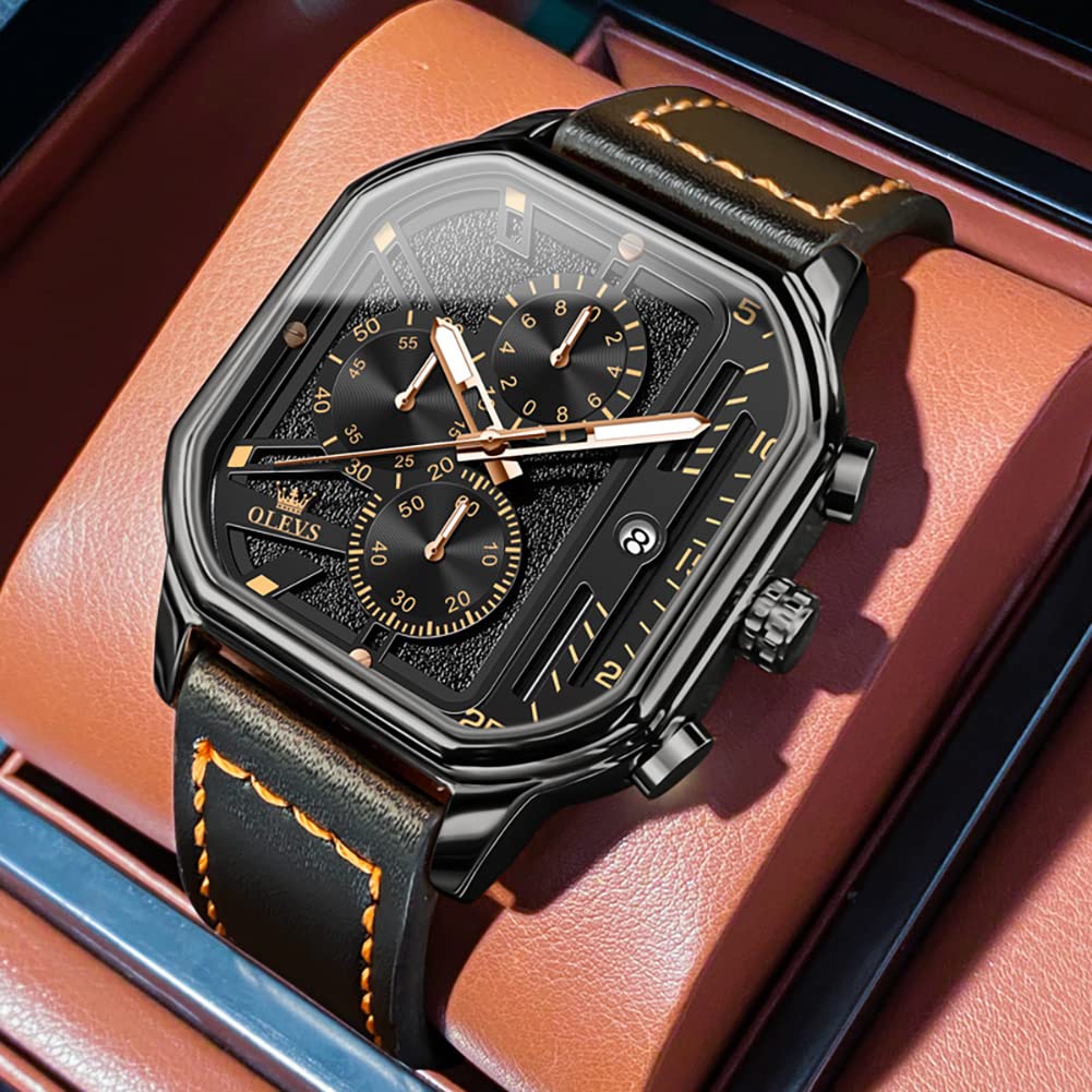 Foto 5 pulgar | Reloj Olevs Square Chronograph Fashion Business Para Hombre - Venta Internacional.