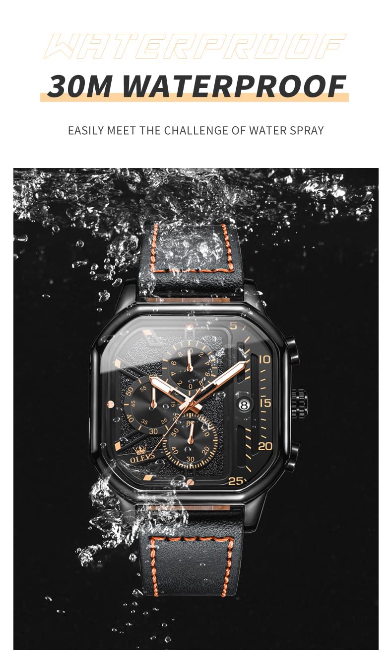 Foto 7 pulgar | Reloj Olevs Square Chronograph Fashion Business Para Hombre - Venta Internacional.