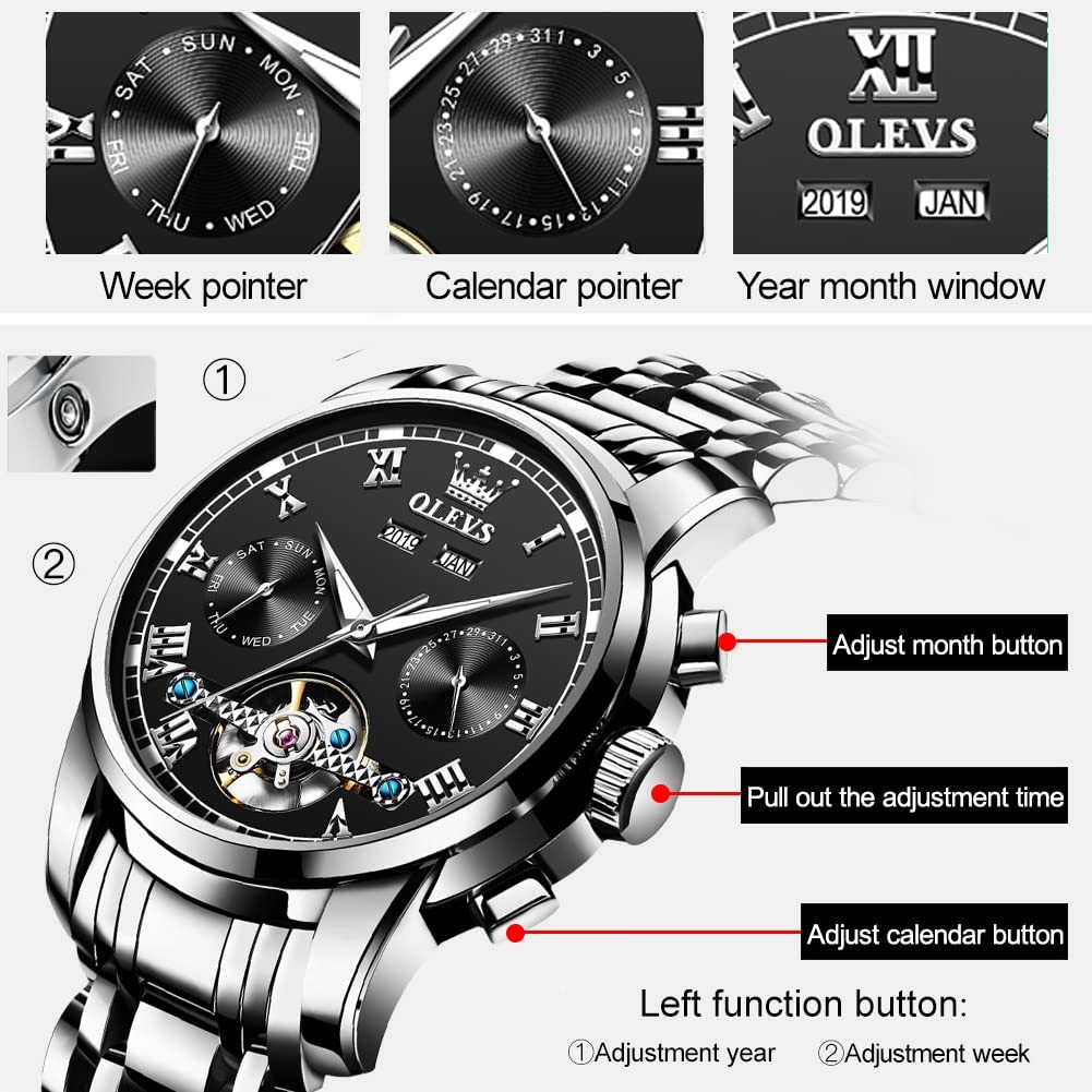 Foto 5 pulgar | Reloj Olevs Self Winding Tourbillon Automatic Para Hombre - Venta Internacional.