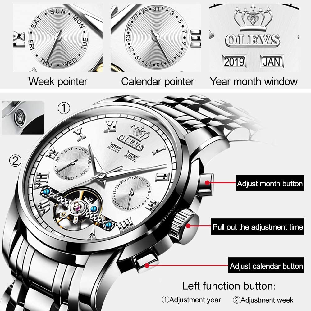 Foto 4 | Reloj Olevs Self Winding Tourbillon Mechanical Para Hombre - Venta Internacional.