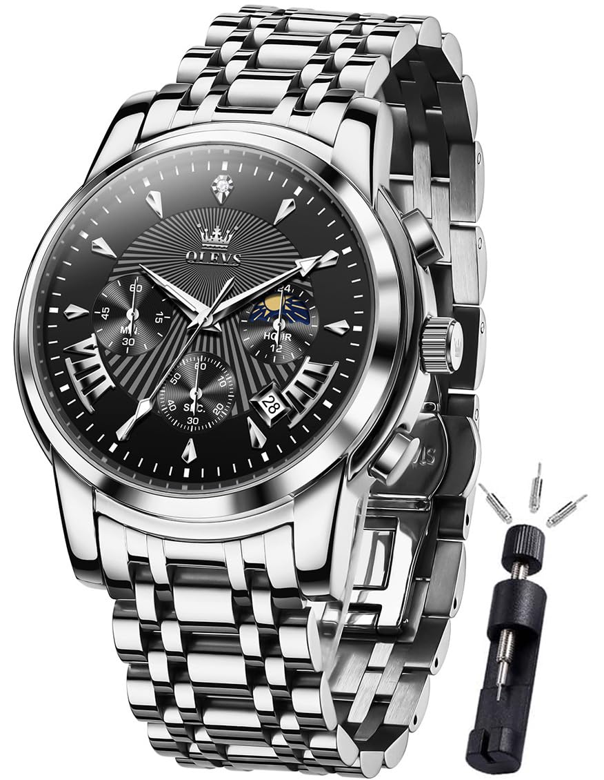 Reloj Olevs Silver De Acero Inoxidable Impermeable Para Hombre - Venta Internacional.