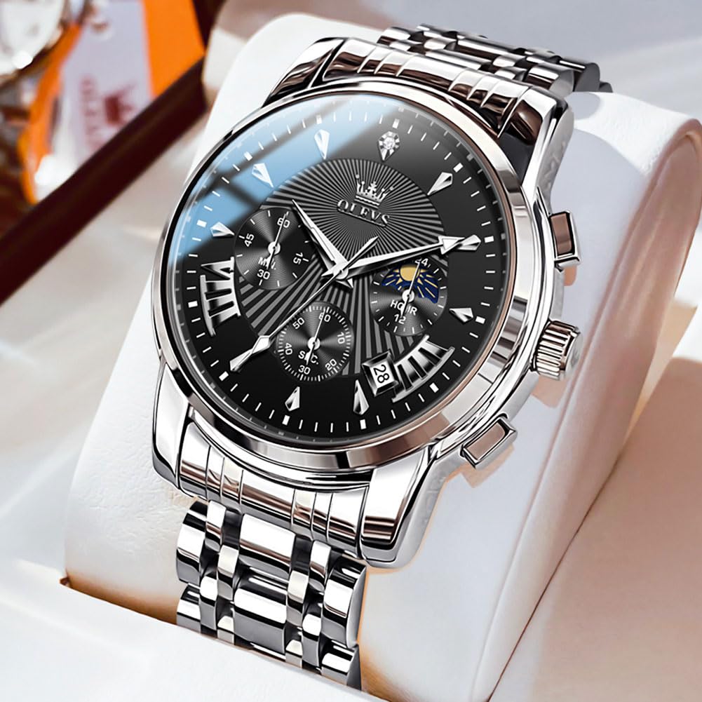 Foto 5 pulgar | Reloj Olevs Silver De Acero Inoxidable Impermeable Para Hombre - Venta Internacional.