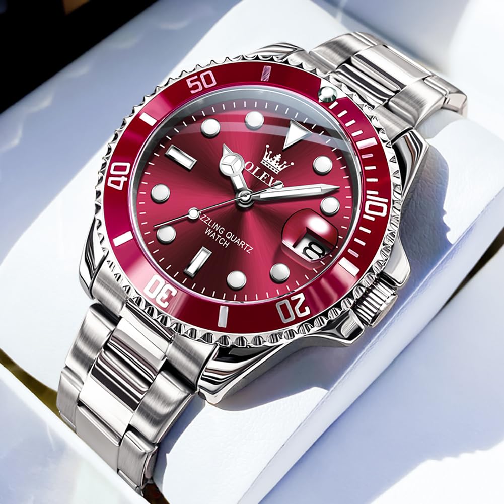 Foto 4 pulgar | Reloj De Pulsera Olevs Classic Vintage Dress Plateado Para Hombre - Venta Internacional.