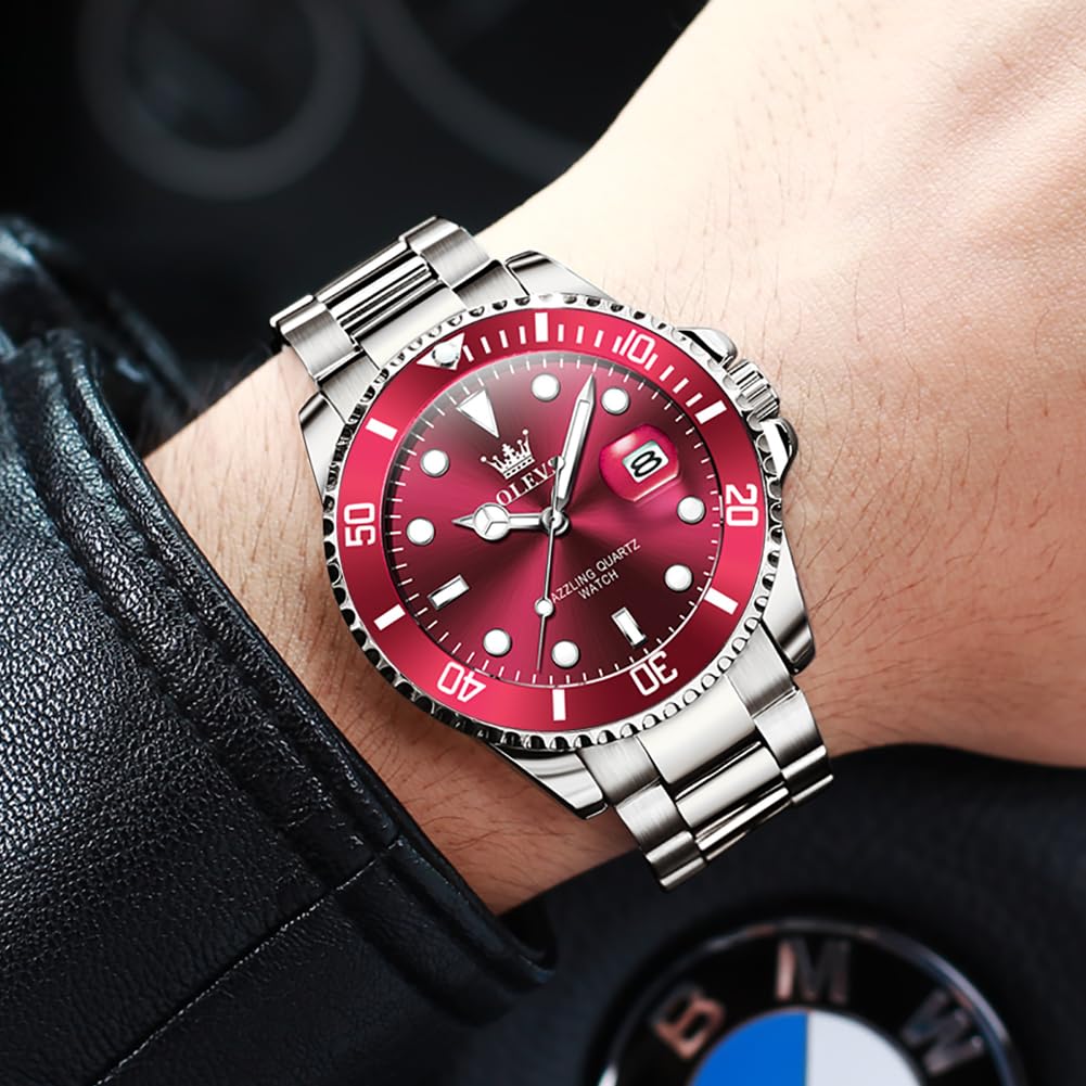 Foto 5 pulgar | Reloj De Pulsera Olevs Classic Vintage Dress Plateado Para Hombre - Venta Internacional.