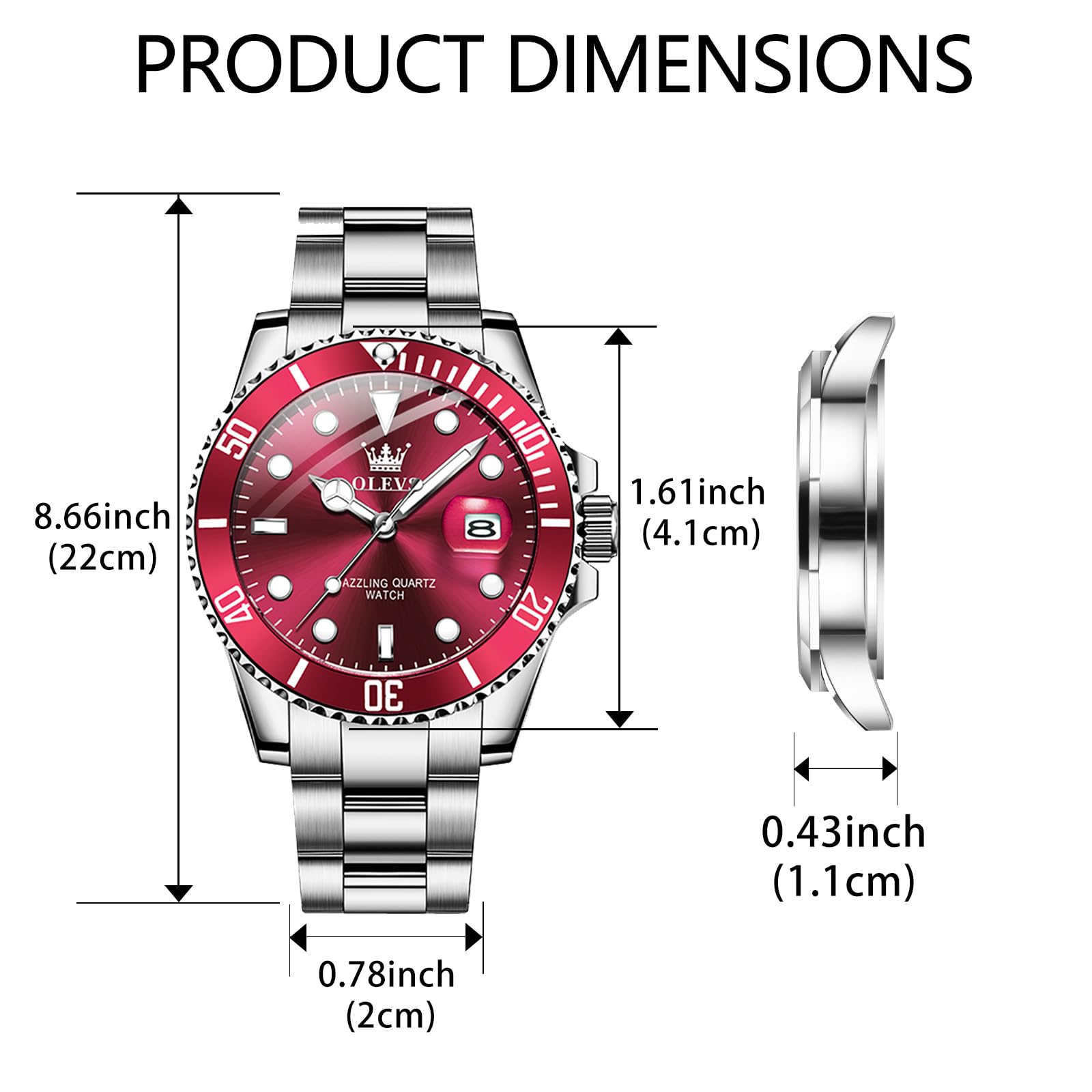 Foto 6 pulgar | Reloj De Pulsera Olevs Classic Vintage Dress Plateado Para Hombre - Venta Internacional.