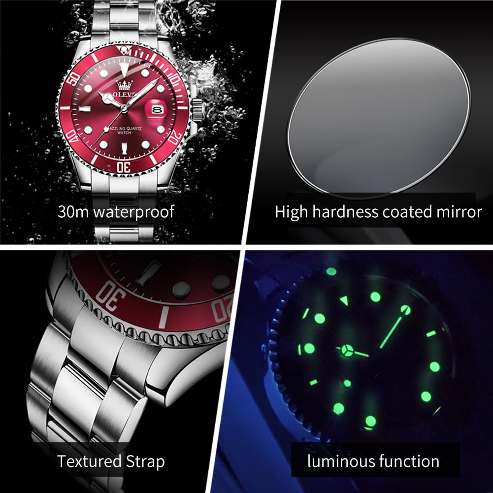Foto 6 | Reloj De Pulsera Olevs Classic Vintage Dress Plateado Para Hombre - Venta Internacional.