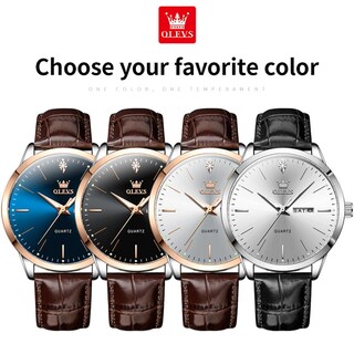 Foto 5 | Vestido Casual Negro De Cuero Marrón Watch Olevs Para Hombre, 43 Mm - Venta Internacional.
