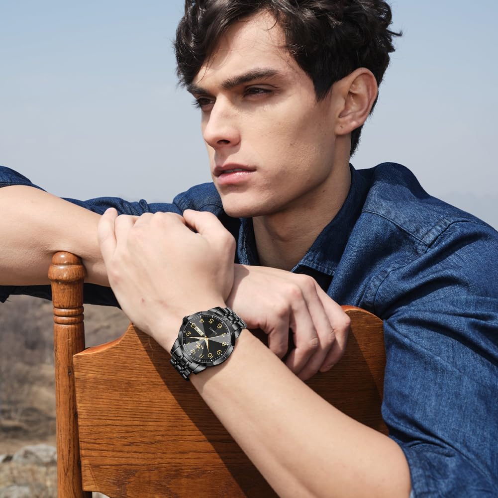 Foto 6 pulgar | Reloj Olevs Para Hombre, Vestido De Negocios Analógico, Cuarzo, Acero Inoxidable - Venta Internacional.